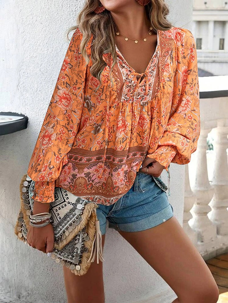 Arya – Blouse Bohème à Imprimé Floral