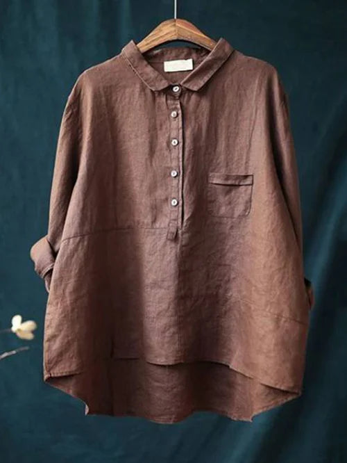Alice – Blouse Décontractée en Lin Naturel