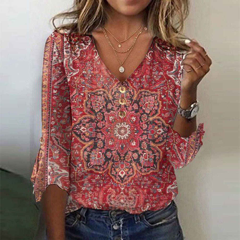 Karina – Blouse Bohème à Imprimé Mandala