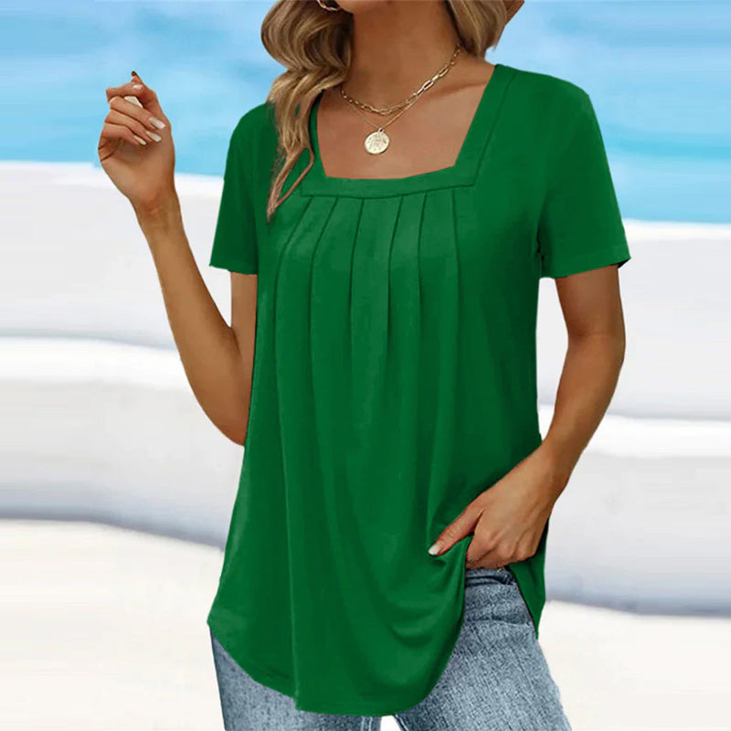 Clarisse – T-shirt Plissé Élégant