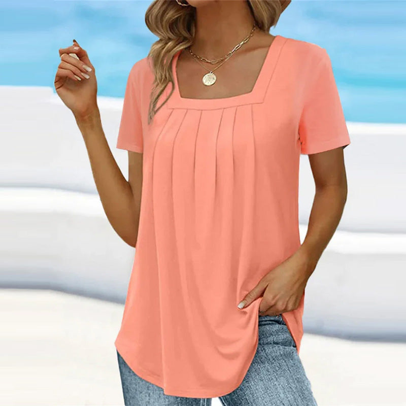 Clarisse – T-shirt Plissé Élégant