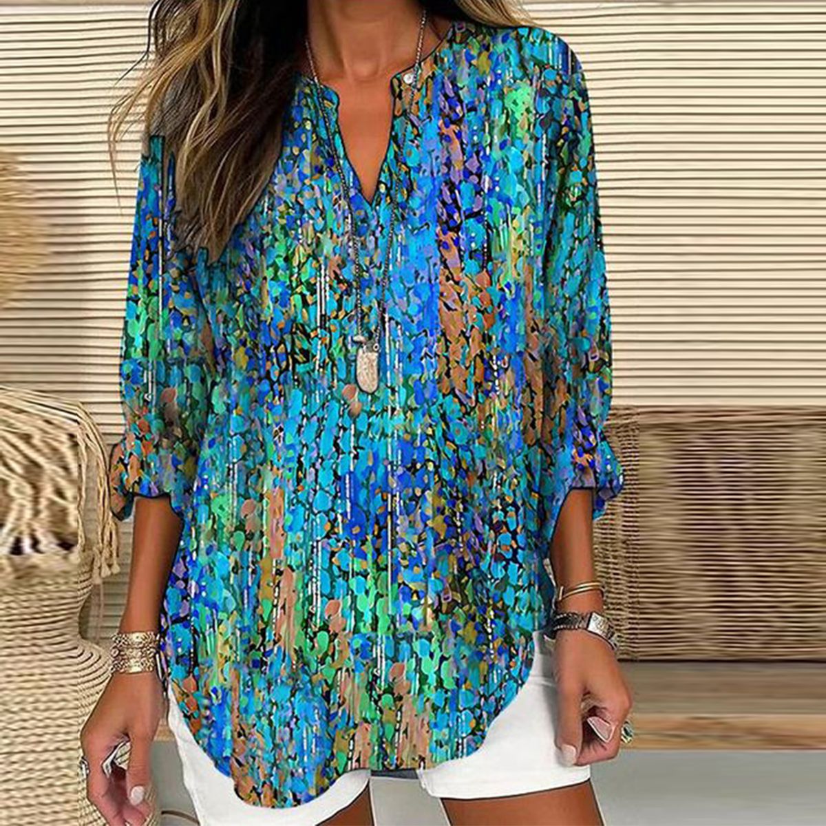 Mireille – Blouse Légère Imprimée
