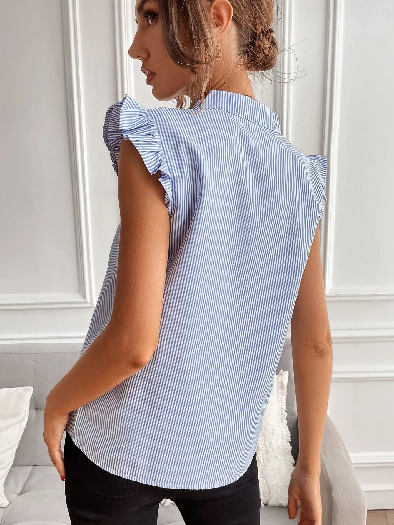 Arlene – Blouse Rayée Sans Manches