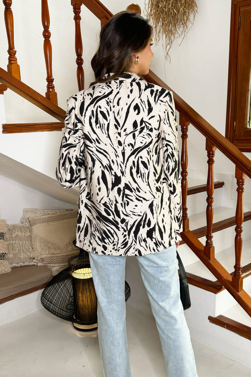 CLÉMENCE – Veste Imprimée Chic