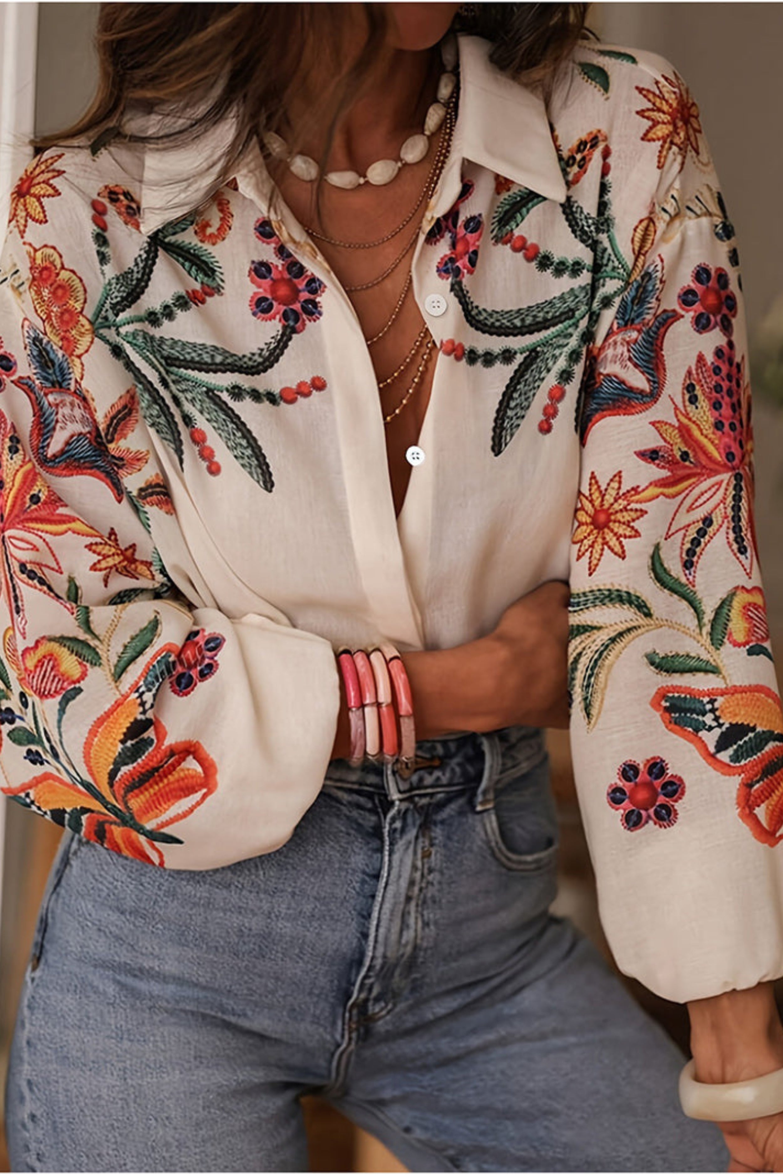 LUNE – Jardin Embroidered Blouse