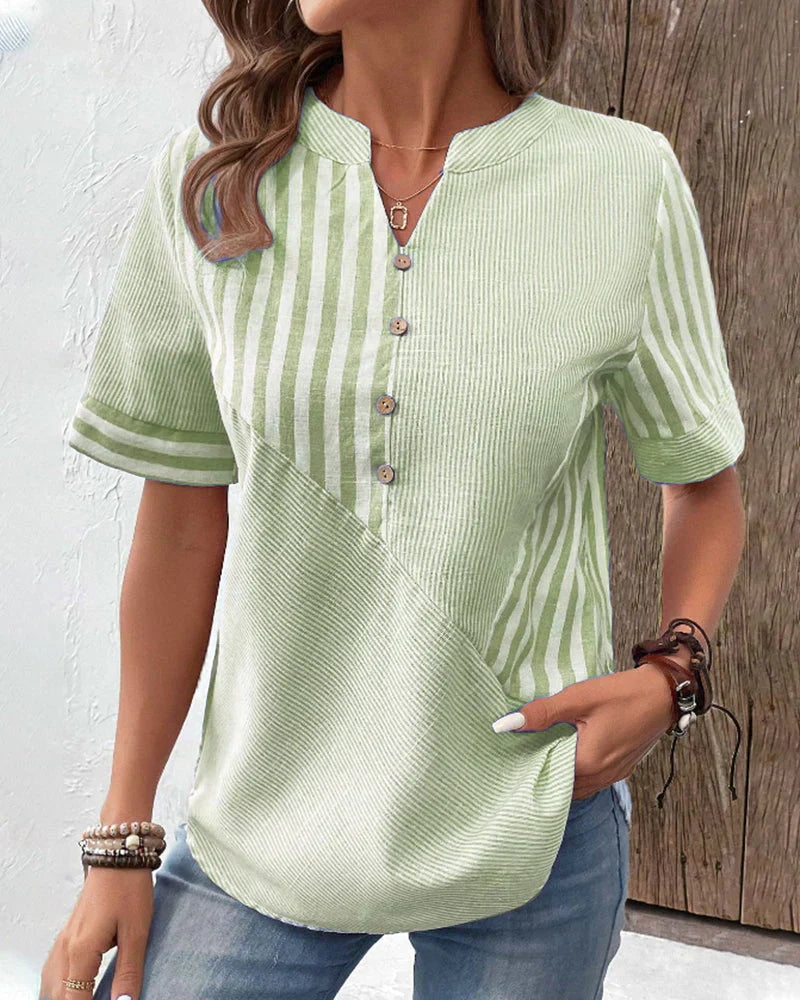 Sandra – Blouse à Rayures Douces