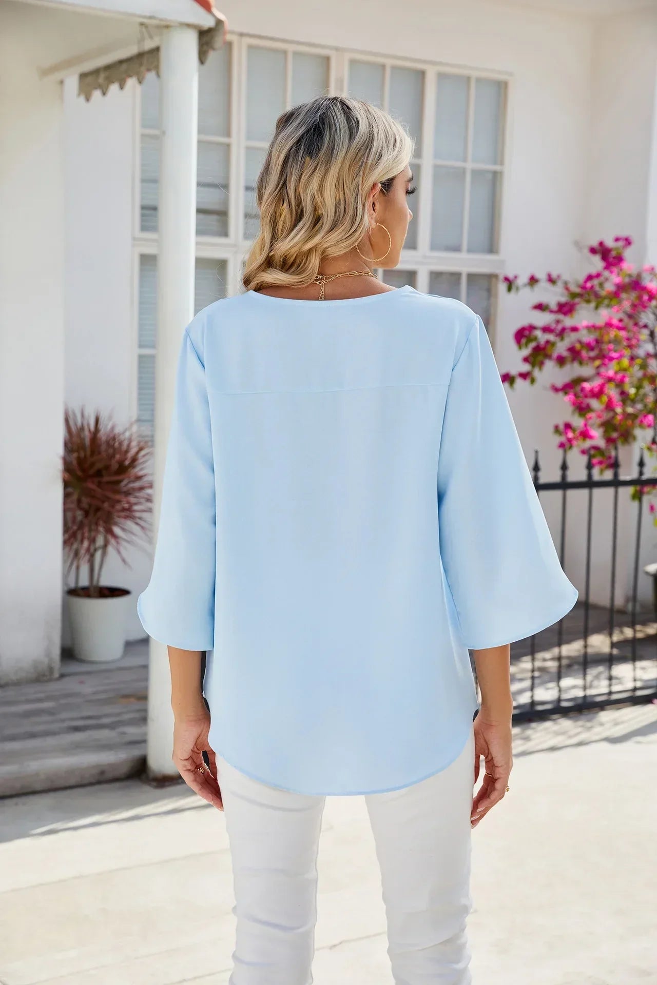 Clémence – Blouse Légère à Manches Fendues