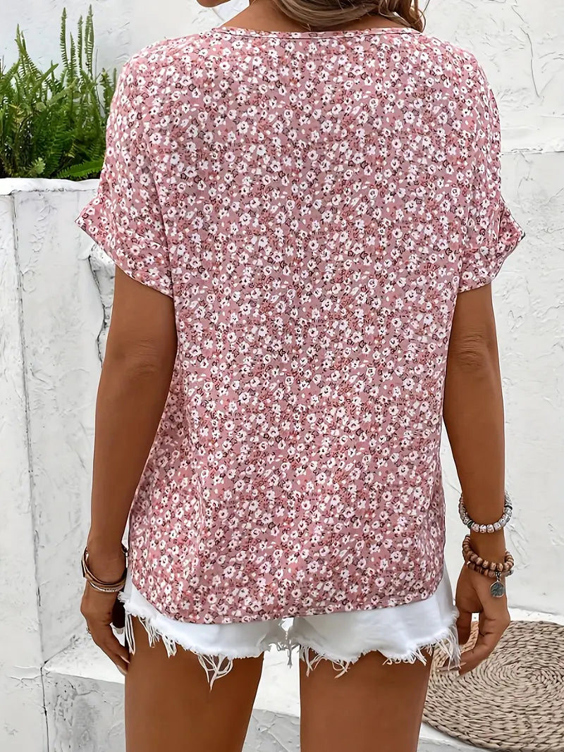 Mila – Blouse Boutonnée à Fleurs