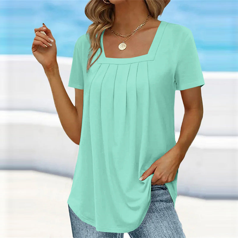 Clarisse – T-shirt Plissé Élégant