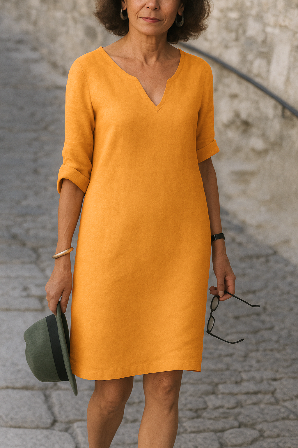 Véronique – Robe Évasée à Col en V