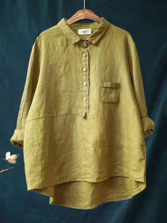 Alice – Blouse Décontractée en Lin Naturel