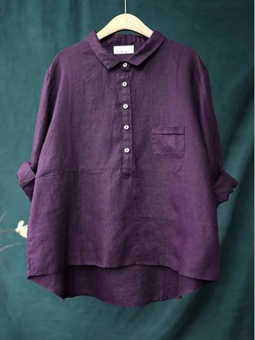 Alice – Blouse Décontractée en Lin Naturel
