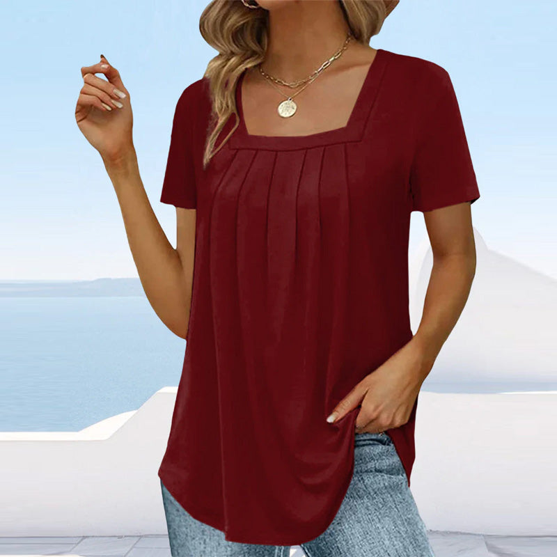 Clarisse – T-shirt Plissé Élégant
