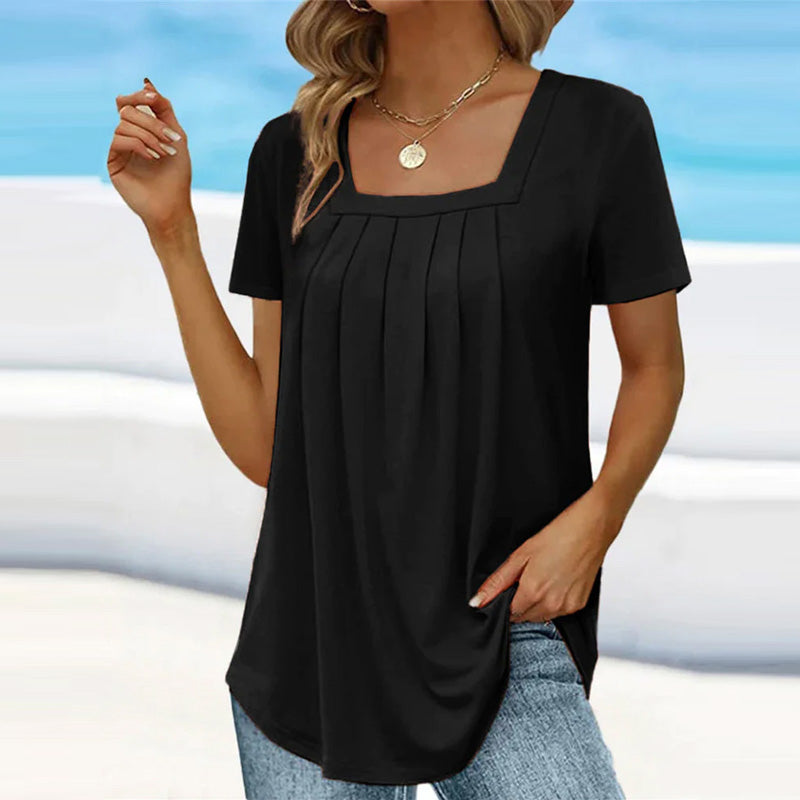 Clarisse – T-shirt Plissé Élégant