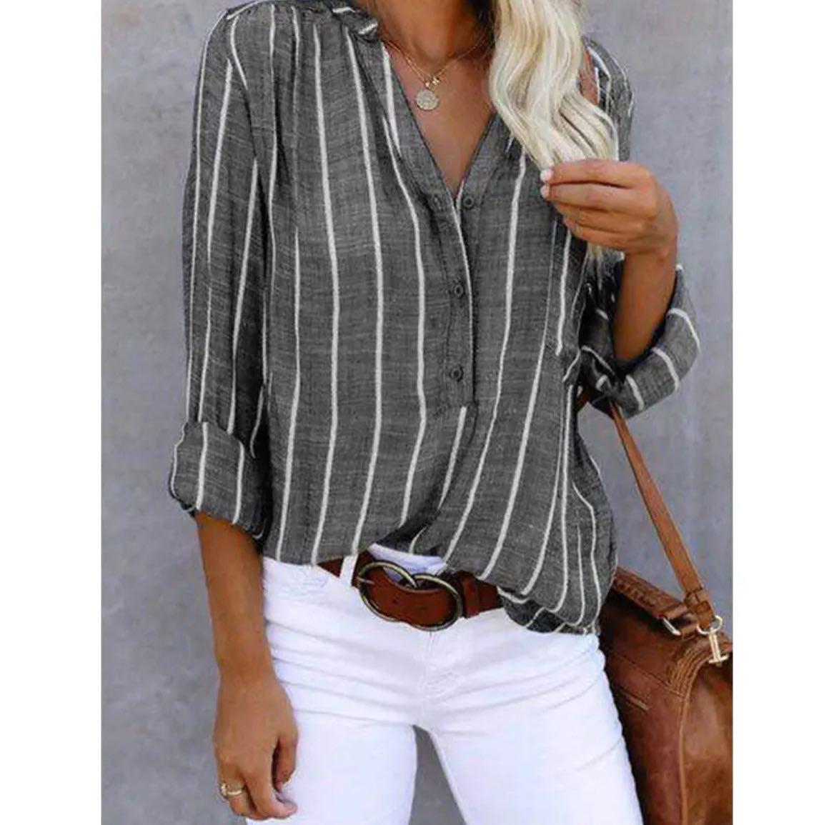 Sienna – Blouse Rayée en Coton Léger