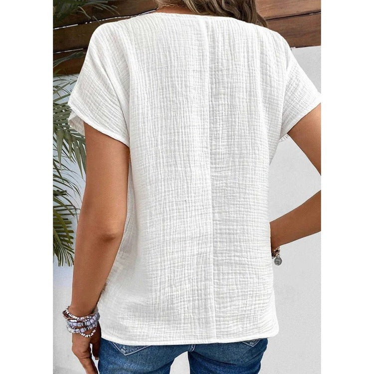 Marlene – Luftige Sommerbluse mit Knopfleiste