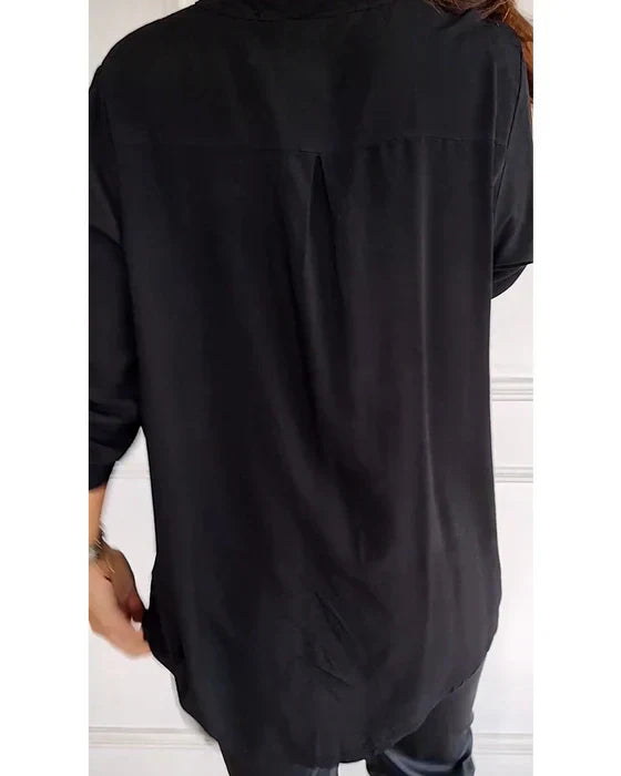 Élodie – Blouse Noire à Sequins