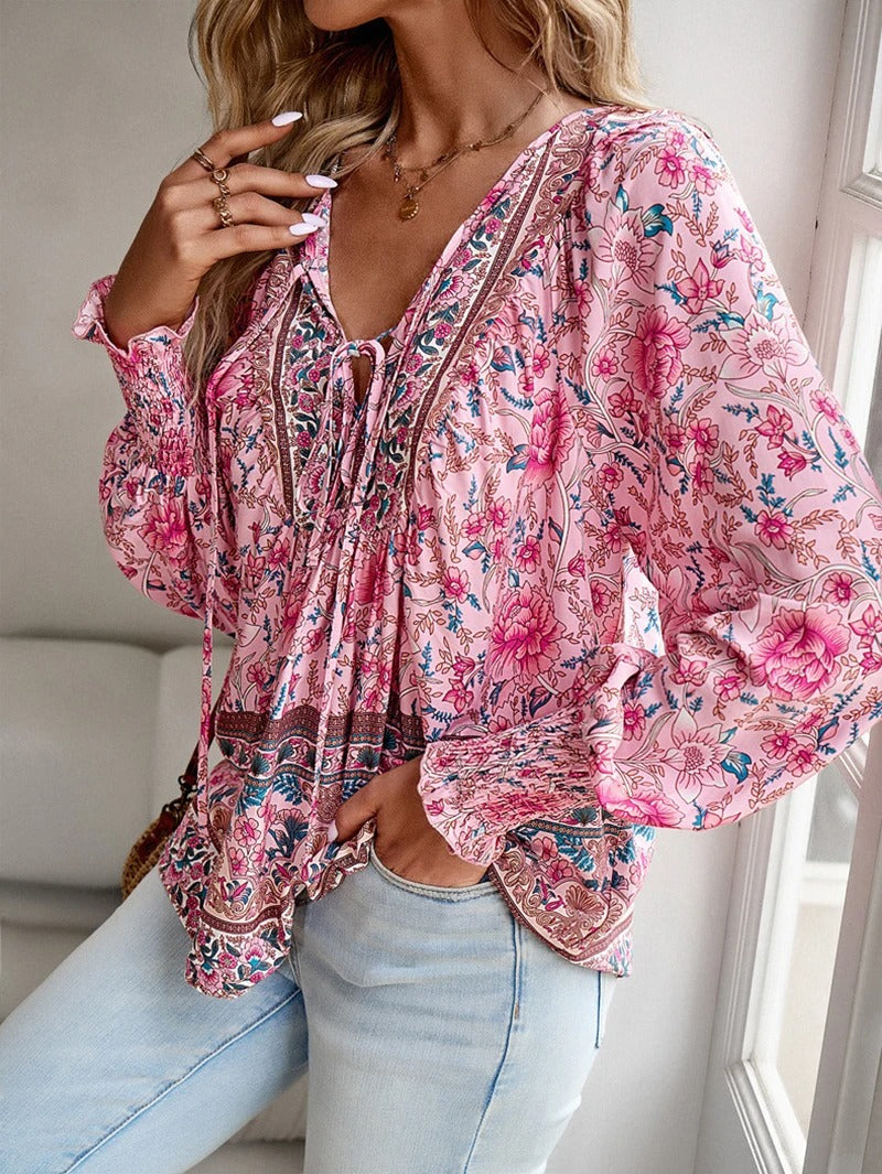Arya – Blouse Bohème à Imprimé Floral