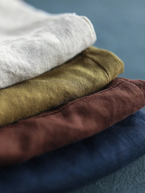 Alice – Blouse Décontractée en Lin Naturel