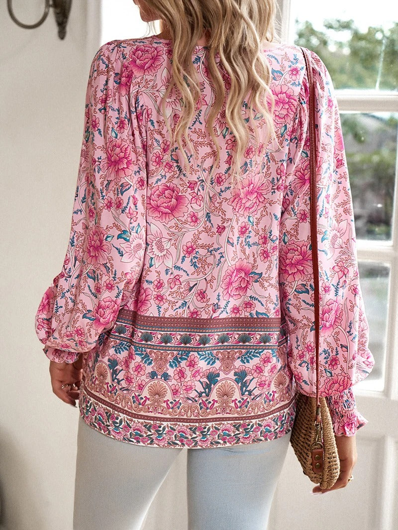 Arya – Blouse Bohème à Imprimé Floral