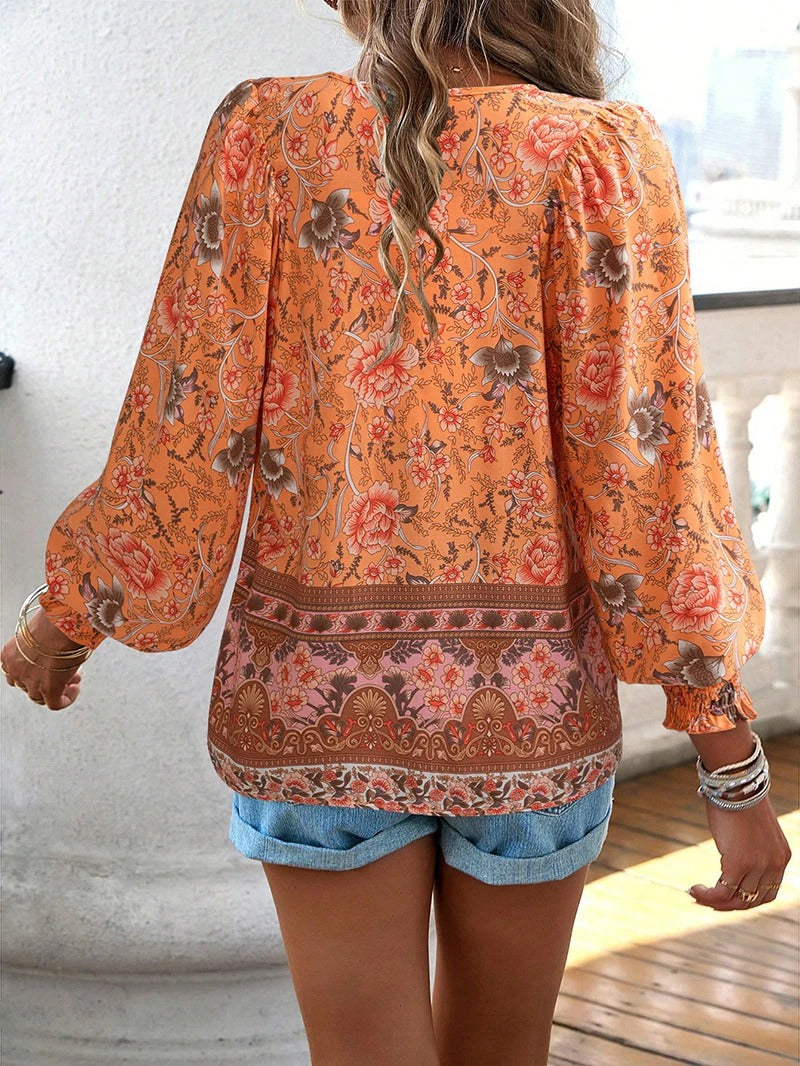 Arya – Blouse Bohème à Imprimé Floral