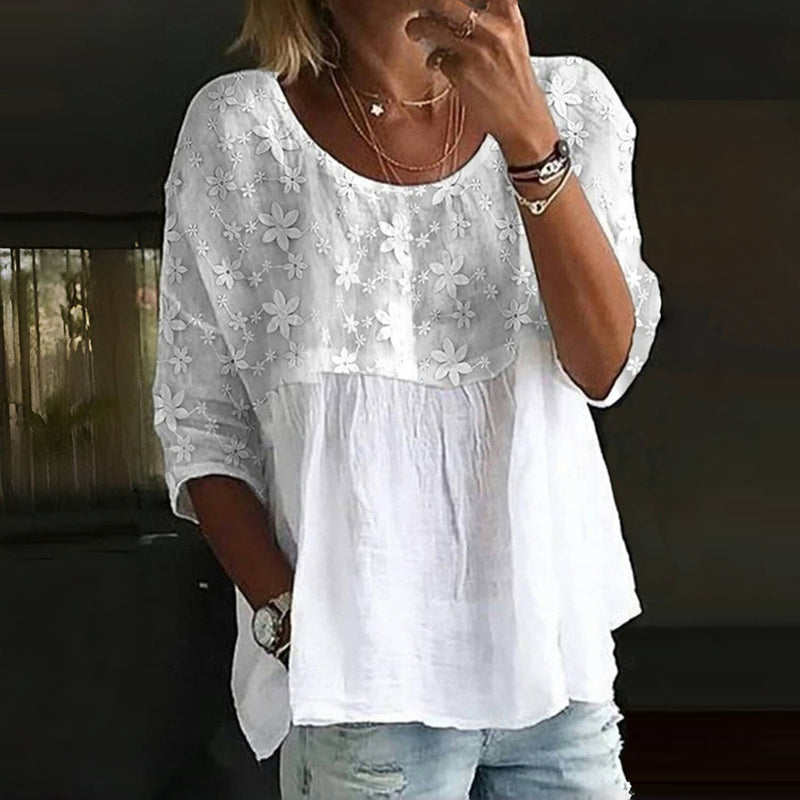 Anaëlle – Blouse Brodée en Lin