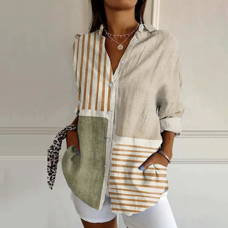 Marlène – Chemise Graphique Décontractée