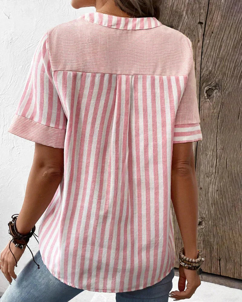 Sandra – Blouse à Rayures Douces