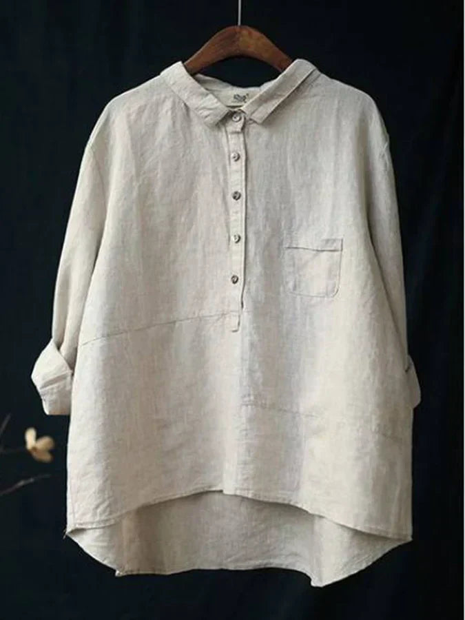Alice – Blouse Décontractée en Lin Naturel