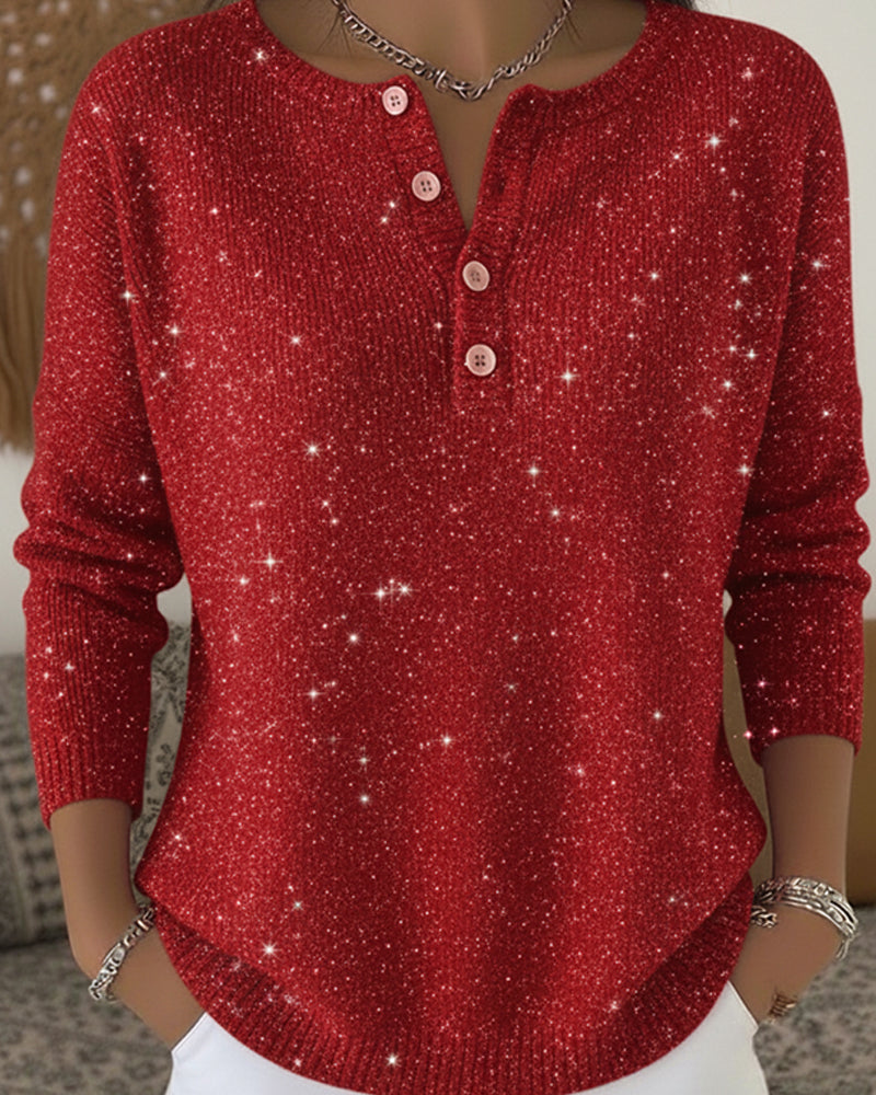 LUNE – Crimson Glow Sweater