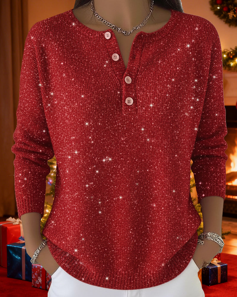 LUNE – Crimson Glow Sweater