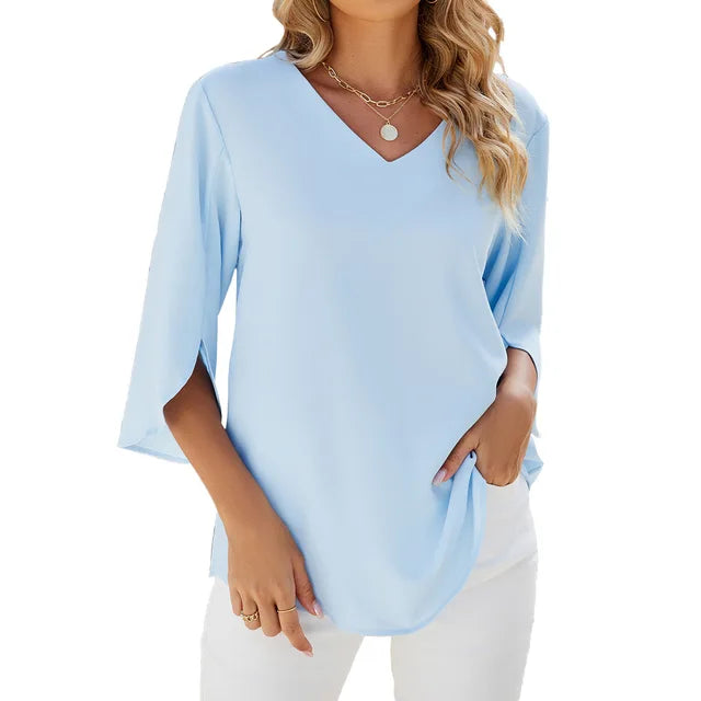 Clémence – Blouse Légère à Manches Fendues