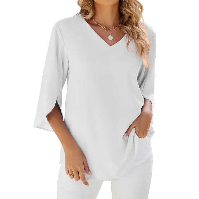 Clémence – Blouse Légère à Manches Fendues