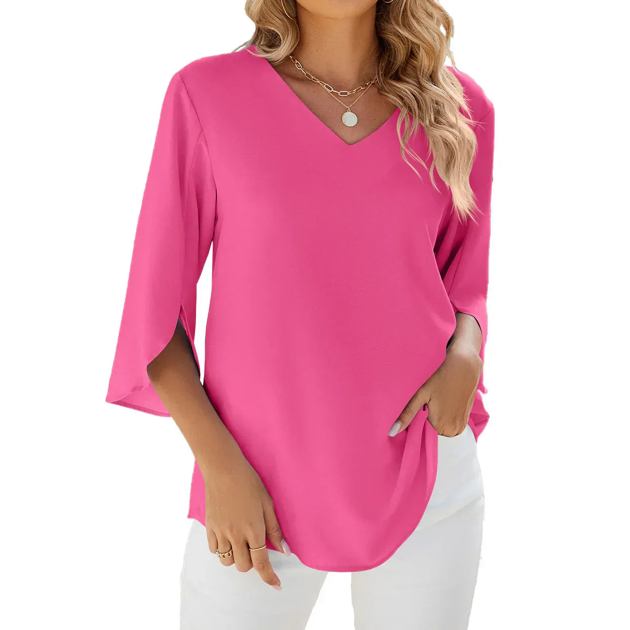 Clémence – Blouse Légère à Manches Fendues