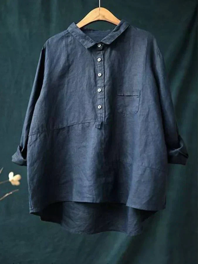 Alice – Blouse Décontractée en Lin Naturel