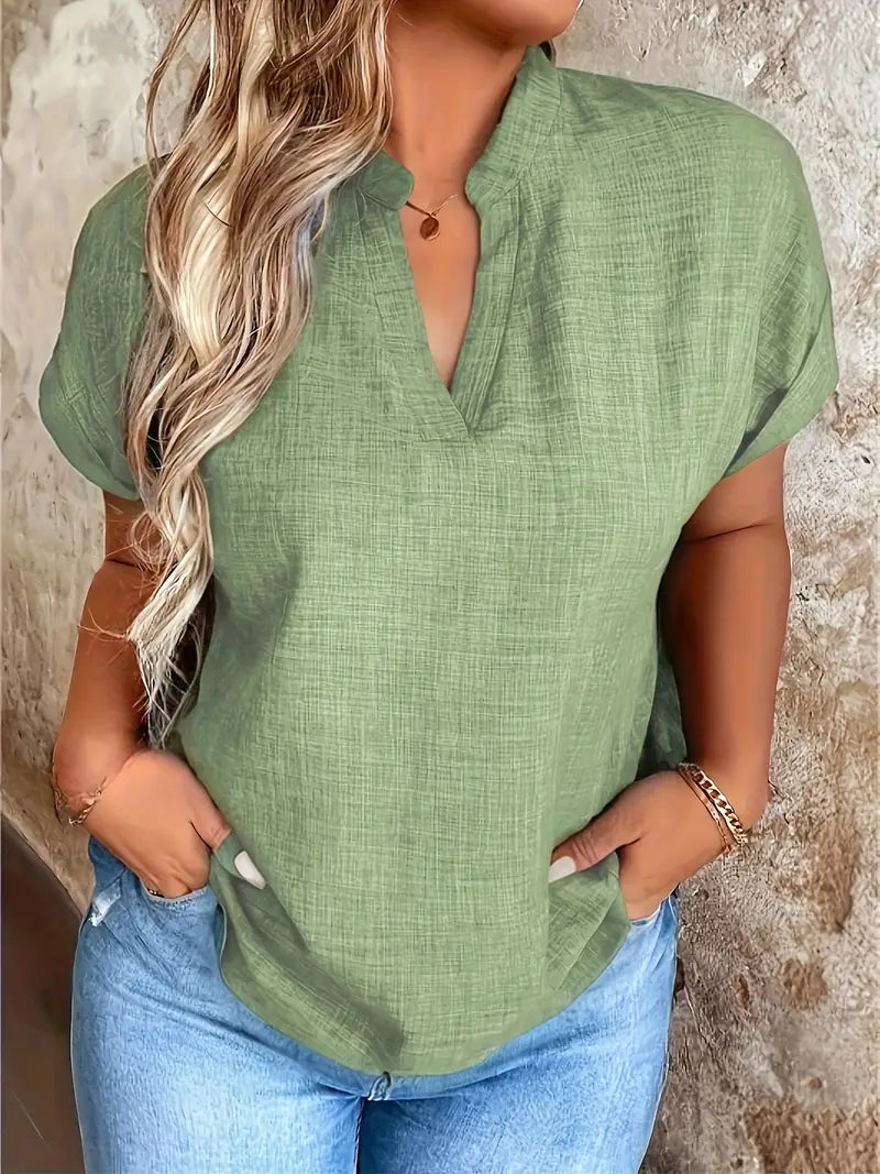 LUNE – Rosabelle Relaxed V-Neck Blouse