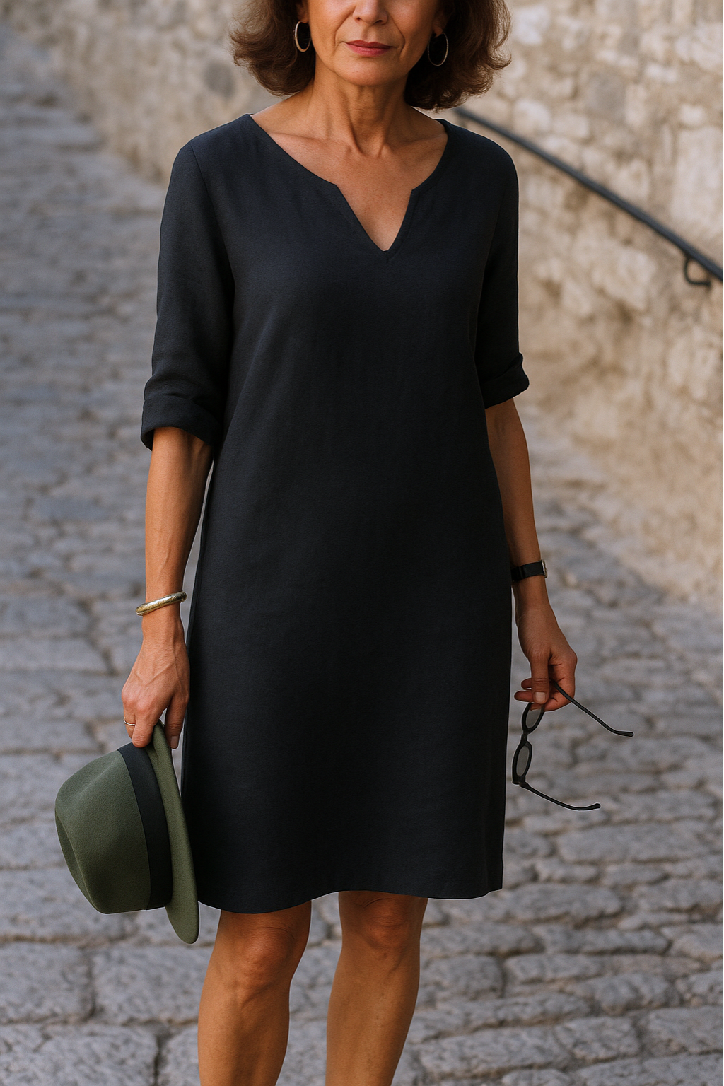 Véronique – Robe Évasée à Col en V