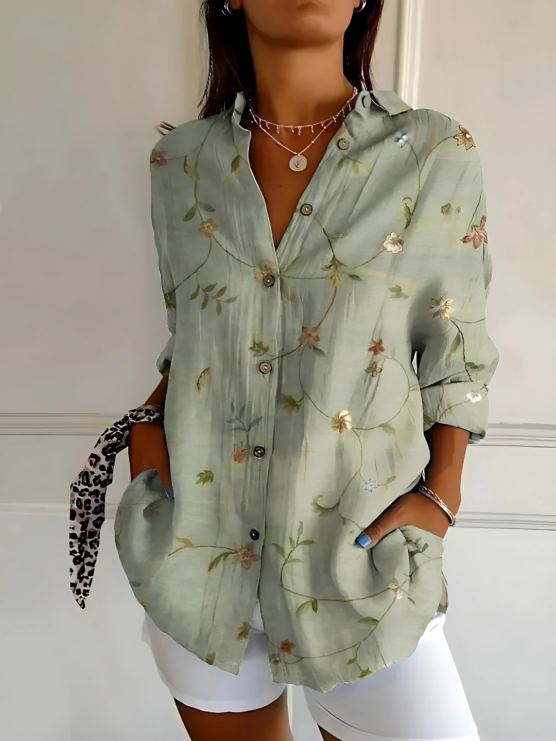 Anaïs – Chemisier Floral en Lin Léger