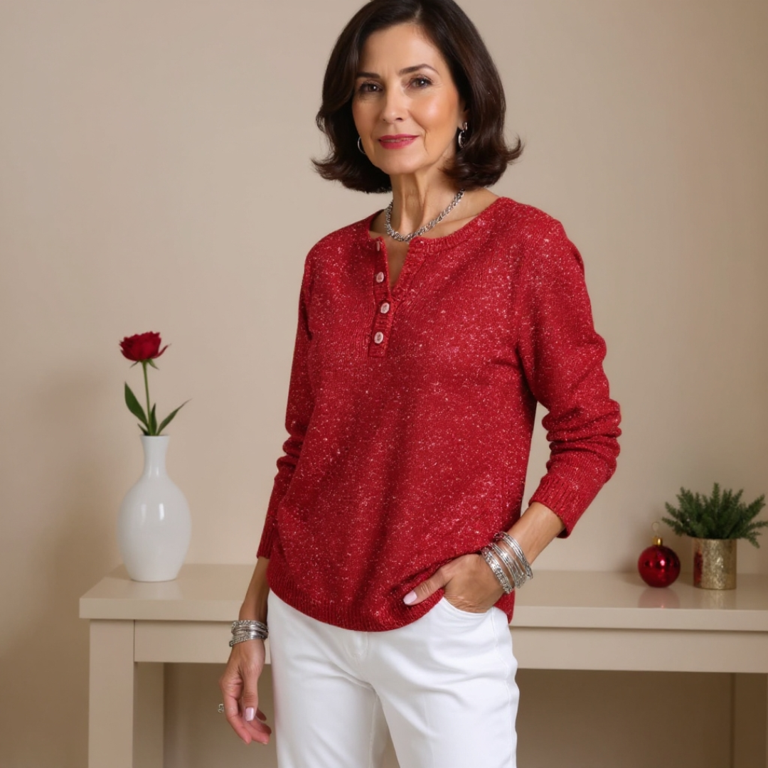 LUNE – Crimson Glow Sweater