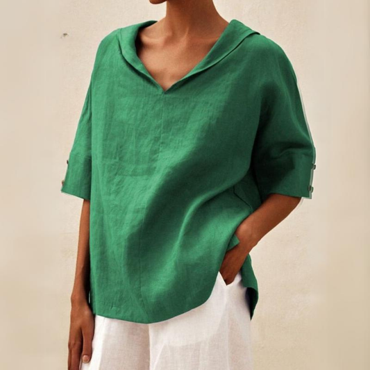 Élodie – Blouse en Lin Décontractée