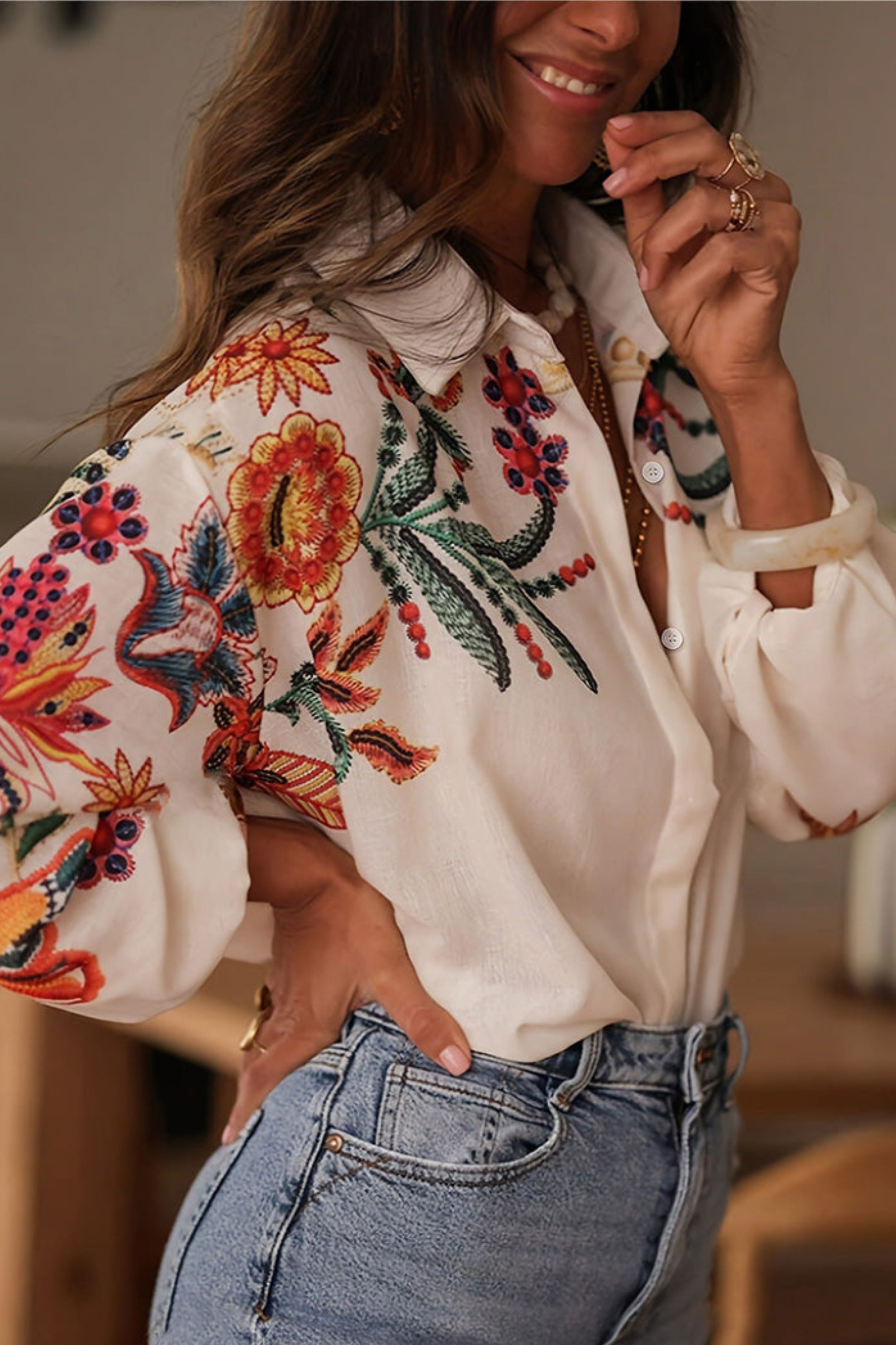 LUNE – Jardin Embroidered Blouse