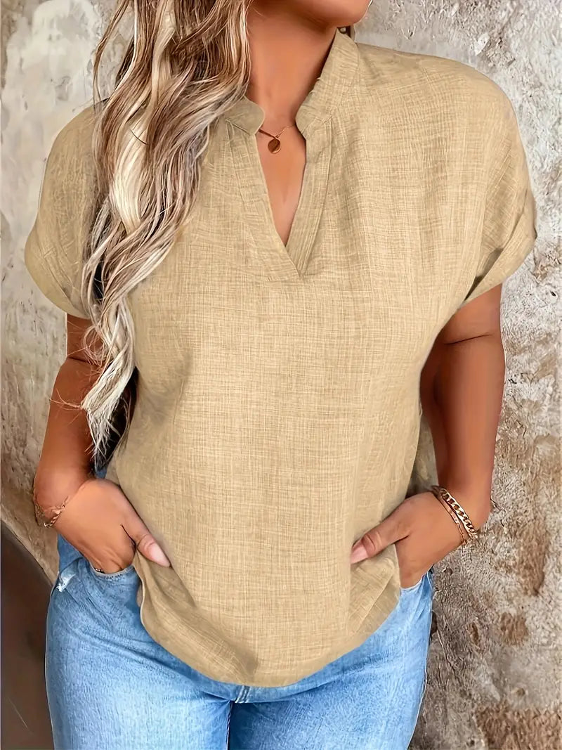 LUNE – Rosabelle Relaxed V-Neck Blouse