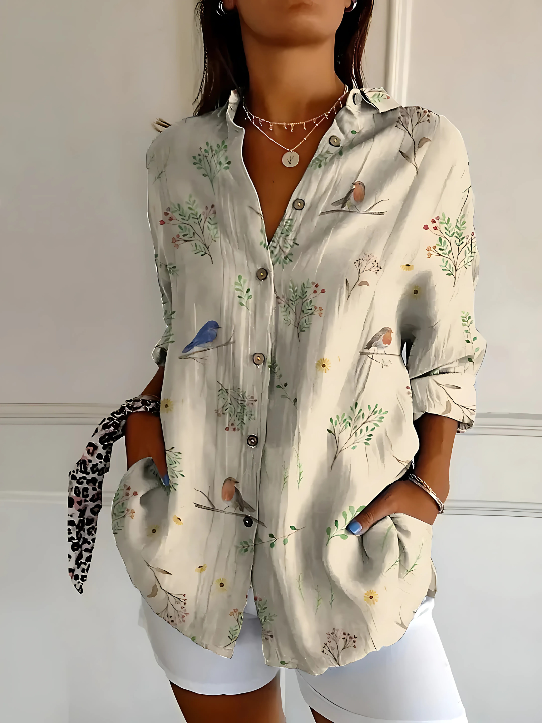 Anaïs – Chemisier Floral en Lin Léger