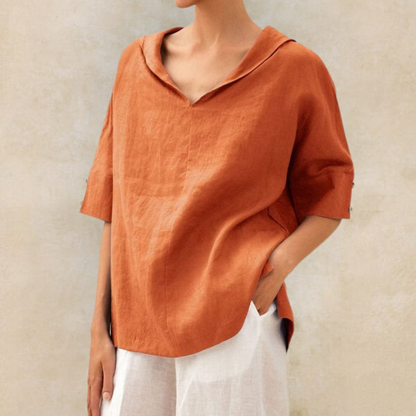 Élodie – Blouse en Lin Décontractée