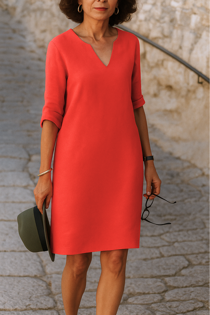 Véronique – Robe Évasée à Col en V
