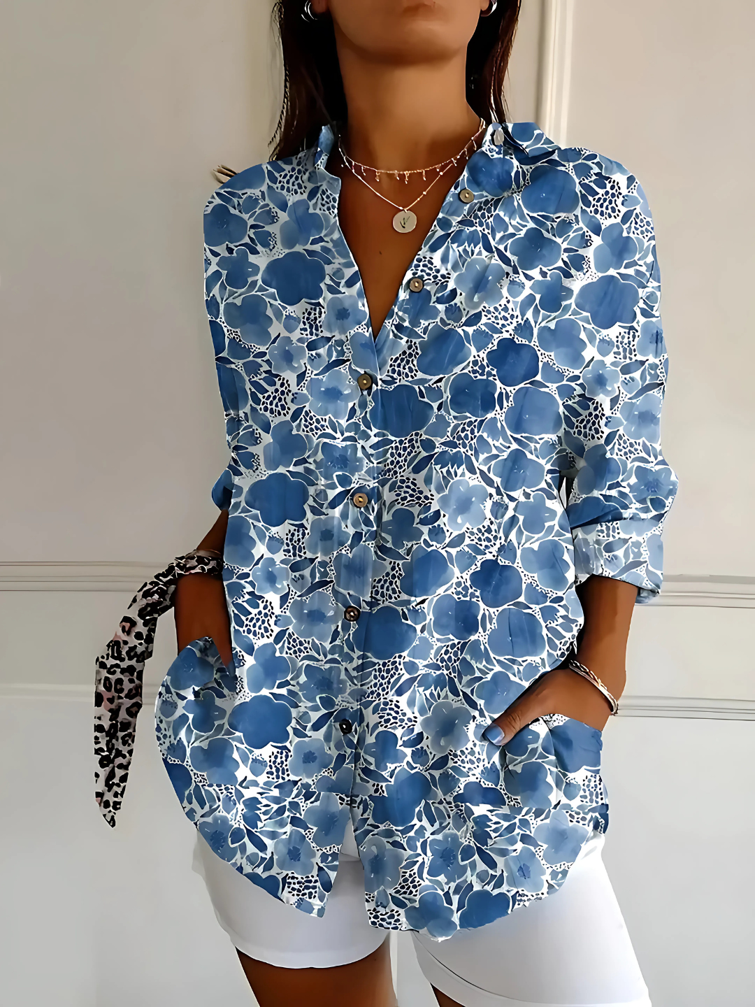 Anaïs – Chemisier Floral en Lin Léger