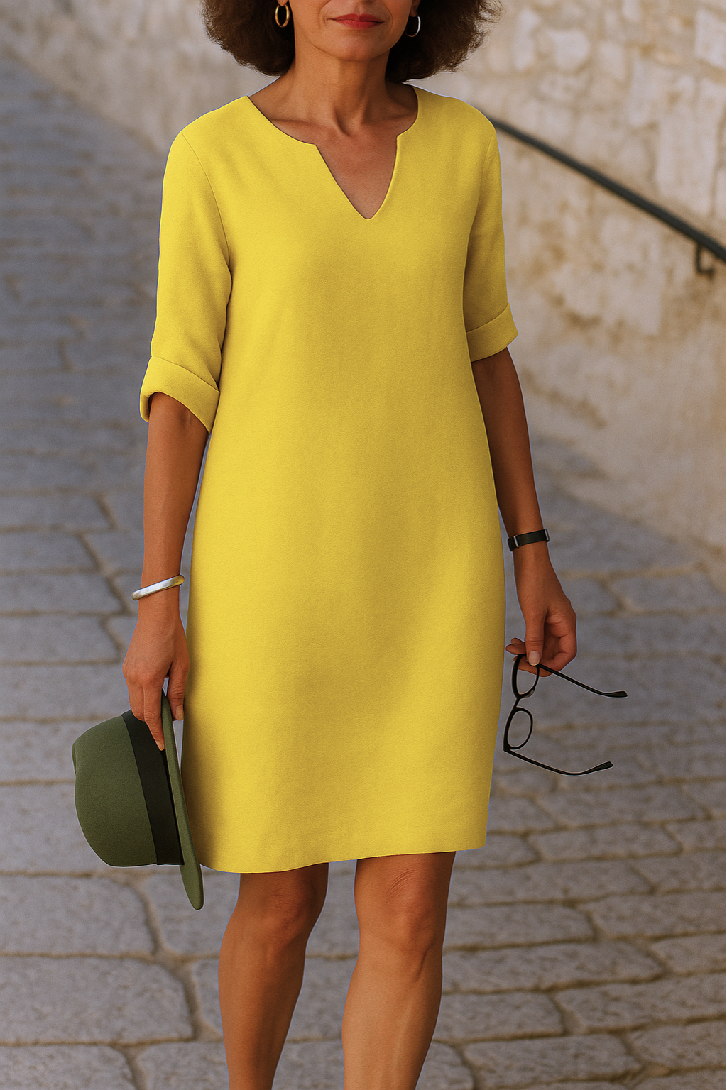 Véronique – Robe Évasée à Col en V