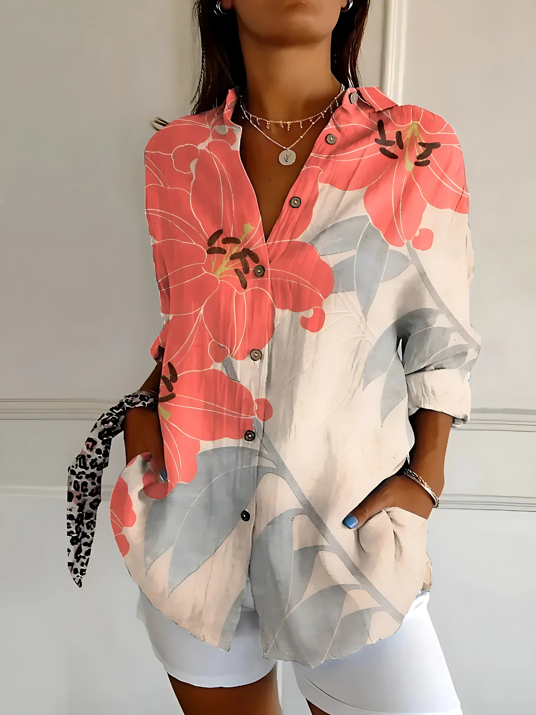 Anaïs – Chemisier Floral en Lin Léger