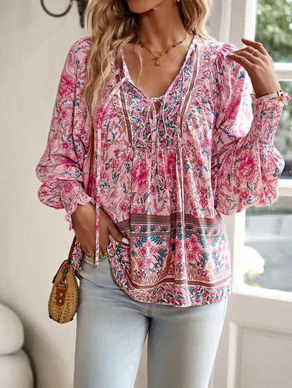 Arya – Blouse Bohème à Imprimé Floral