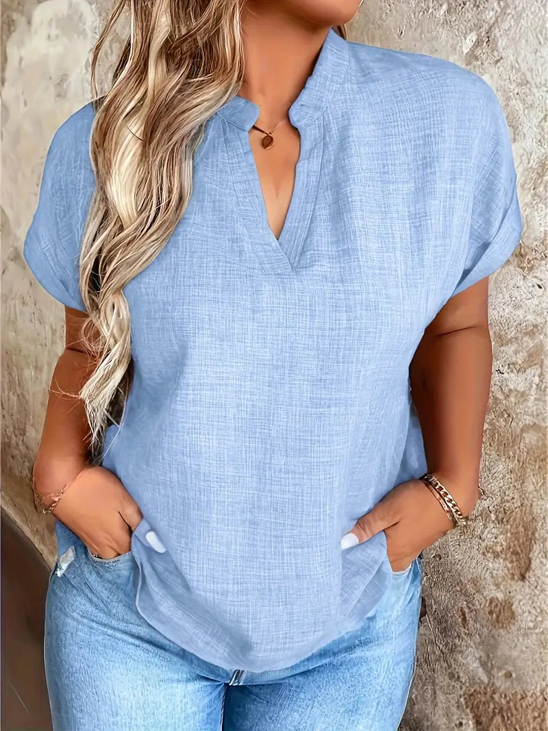 LUNE – Rosabelle Relaxed V-Neck Blouse